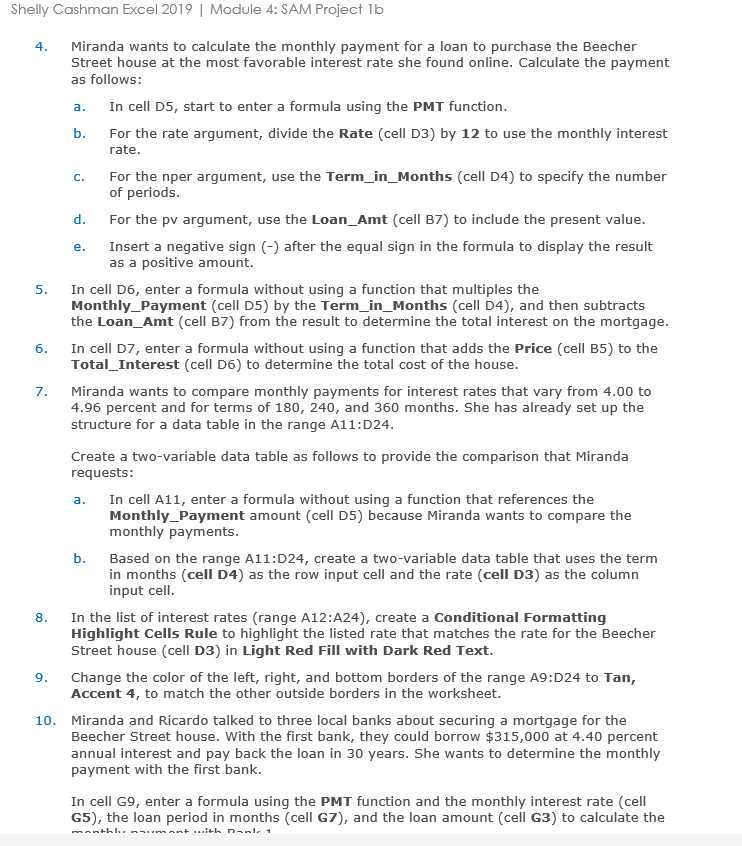 cengage excel module 5 sam exam answers