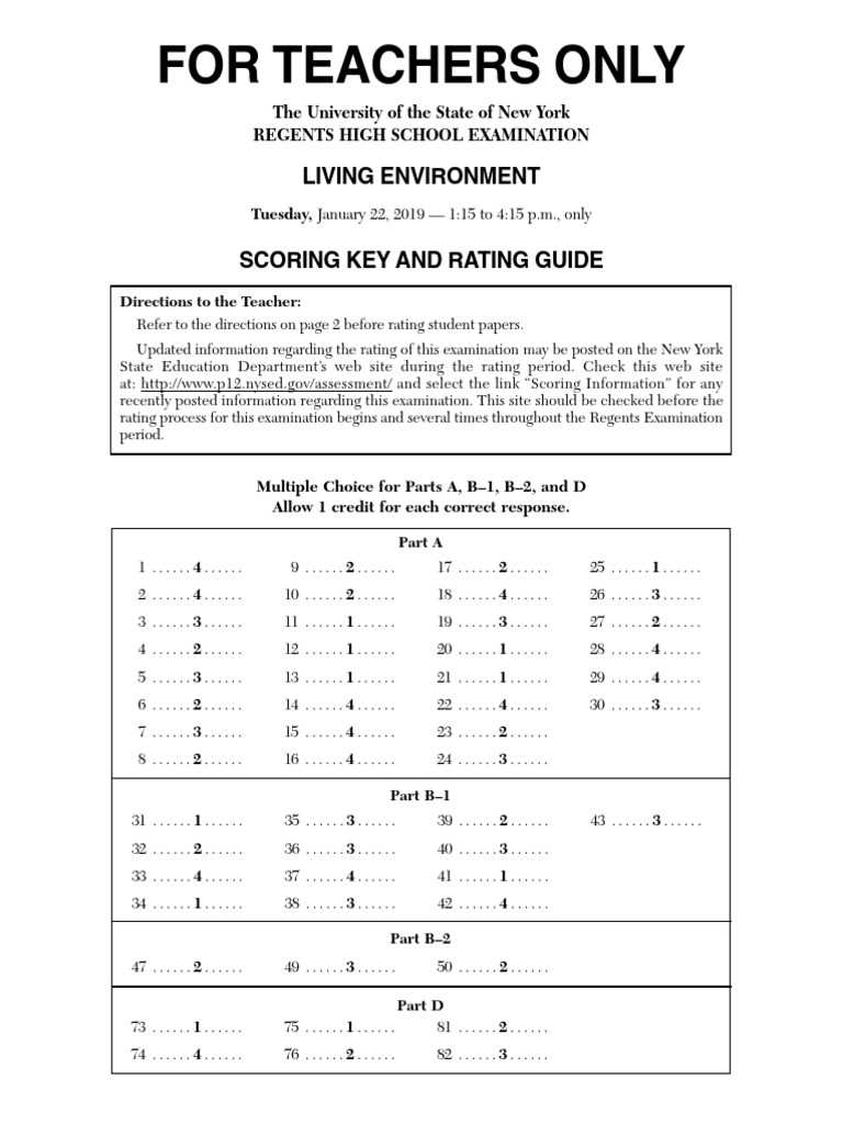 biology regents exams and answers