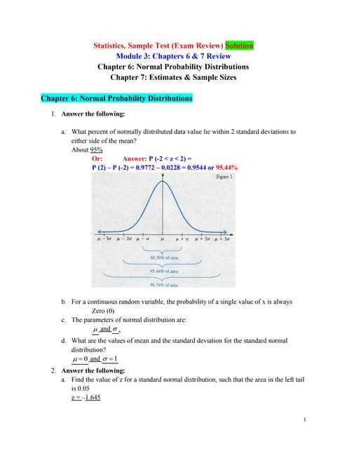 statistics final exam review with answers