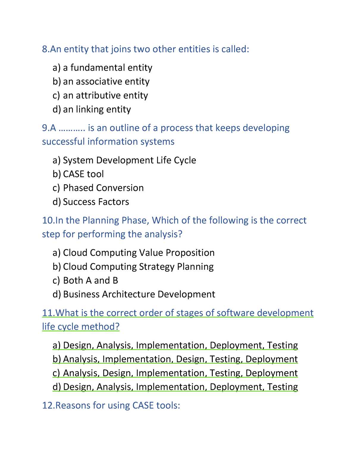 system analysis and design exam questions and answers doc