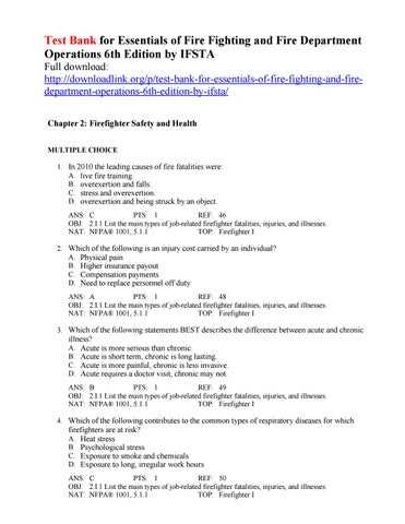 fire fighting exam questions and answers