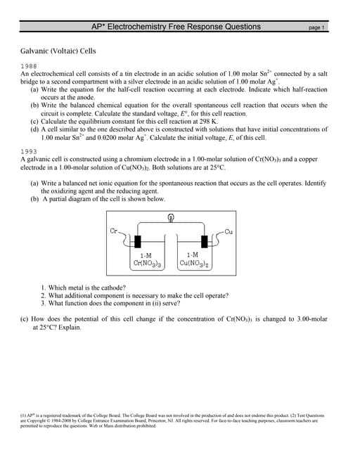 ap chemistry 2008 free response answers