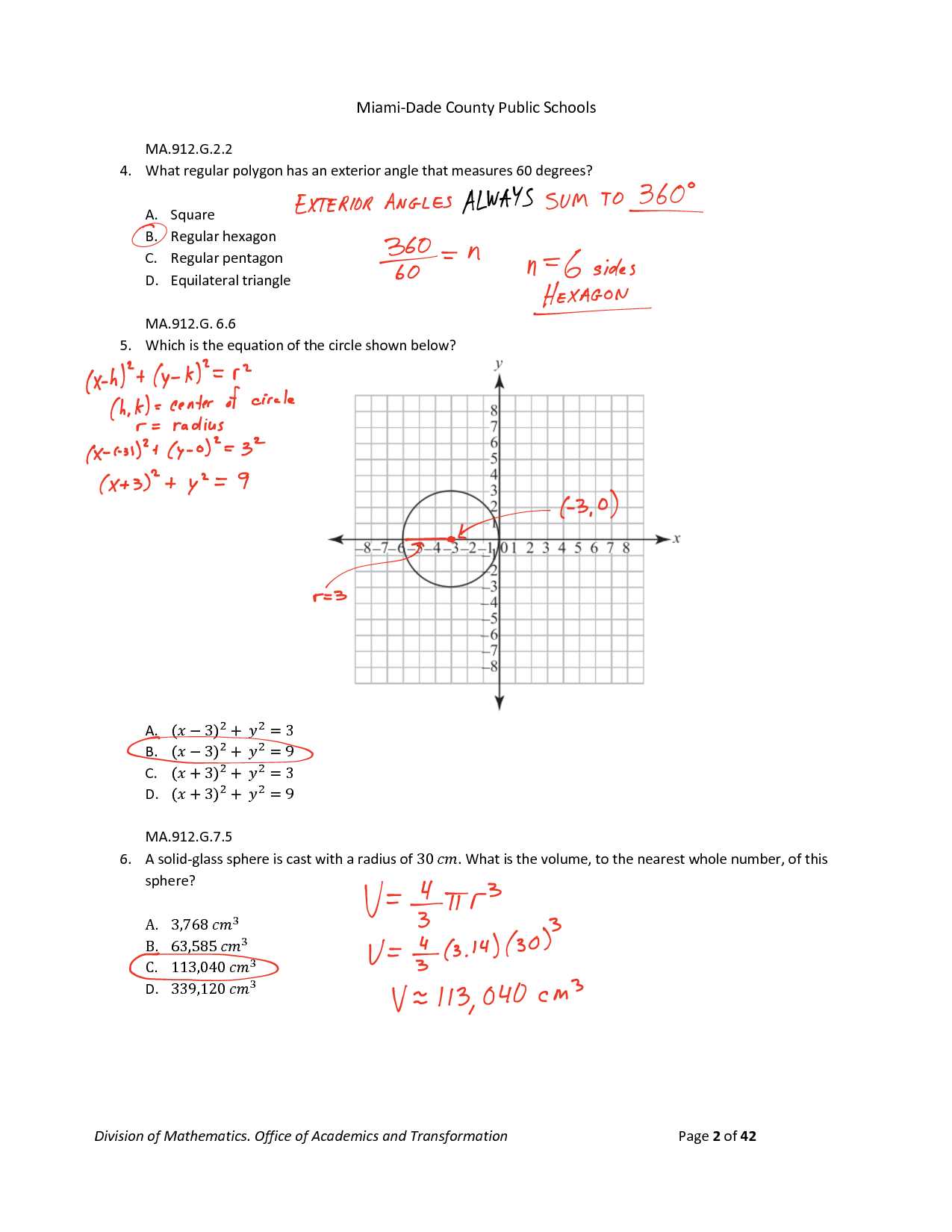 geometry eoc practice test answers