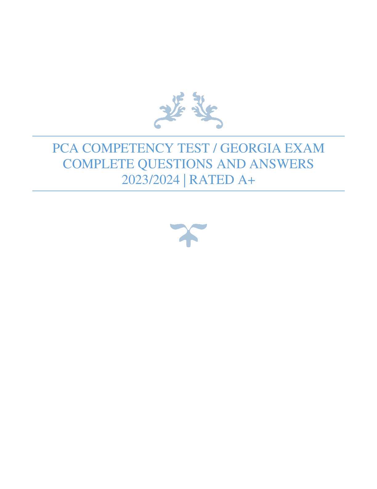 pca test questions and answers