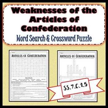 confederation to constitution crossword puzzle answers