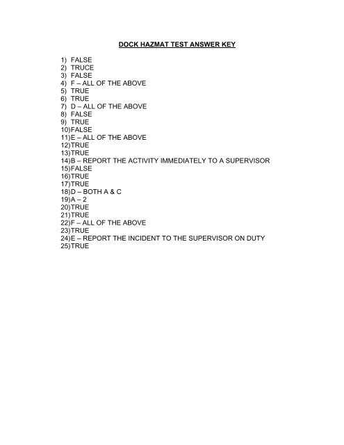 hazmat awareness final exam answers