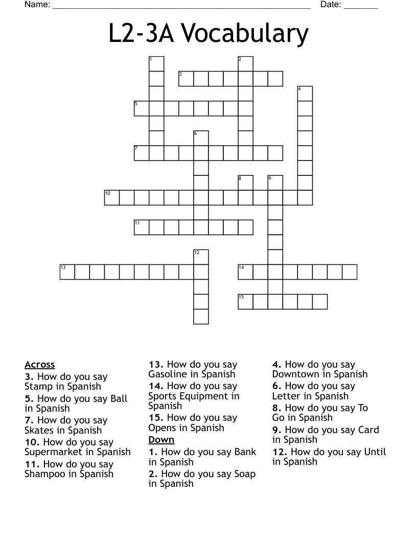 realidades 2 capitulo 3a 8 crossword answers