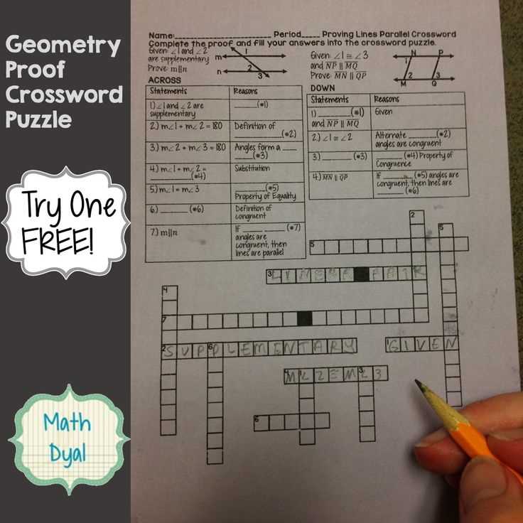 some geometry exam answers crossword clue