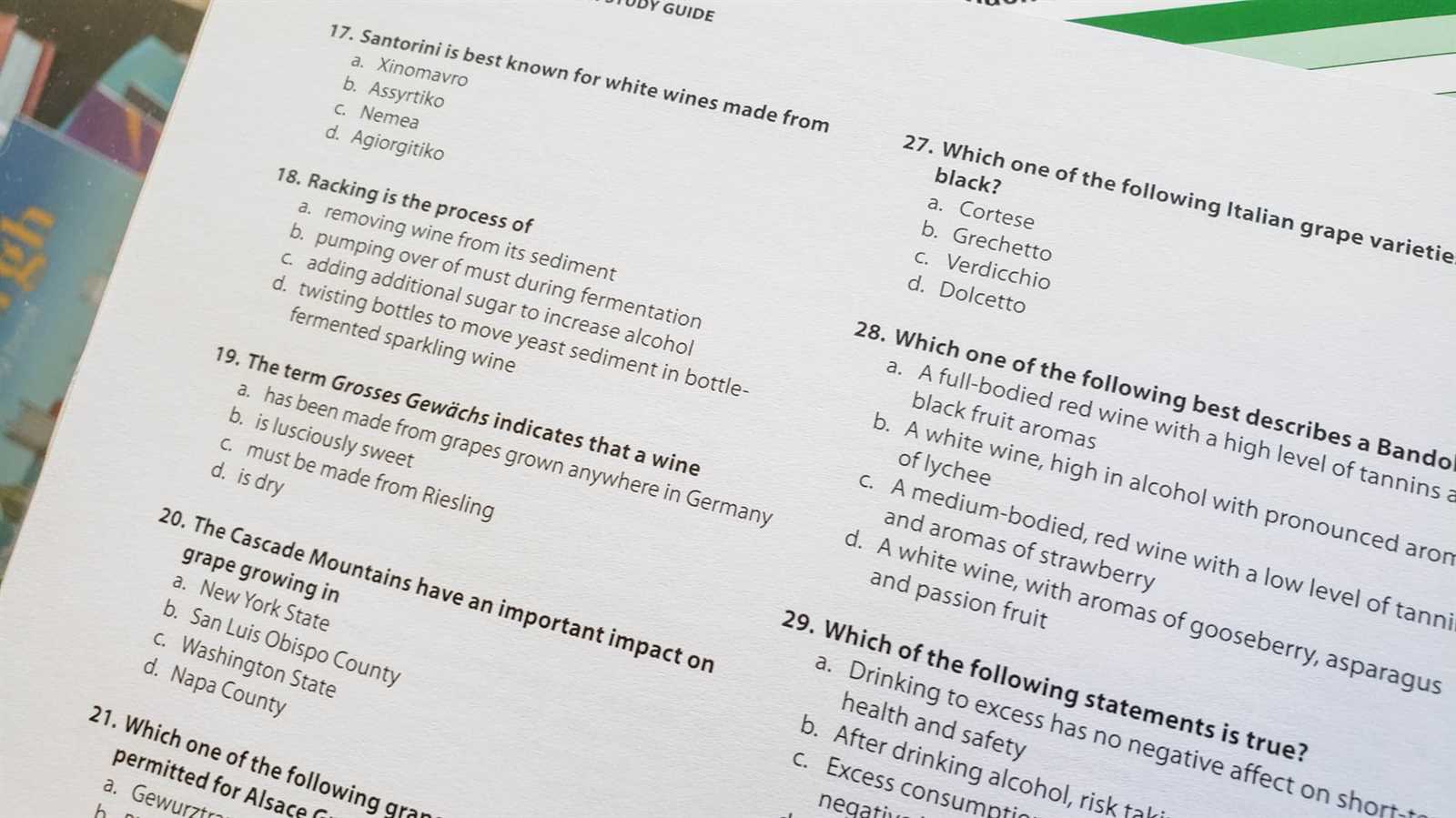 wset level 2 exam questions