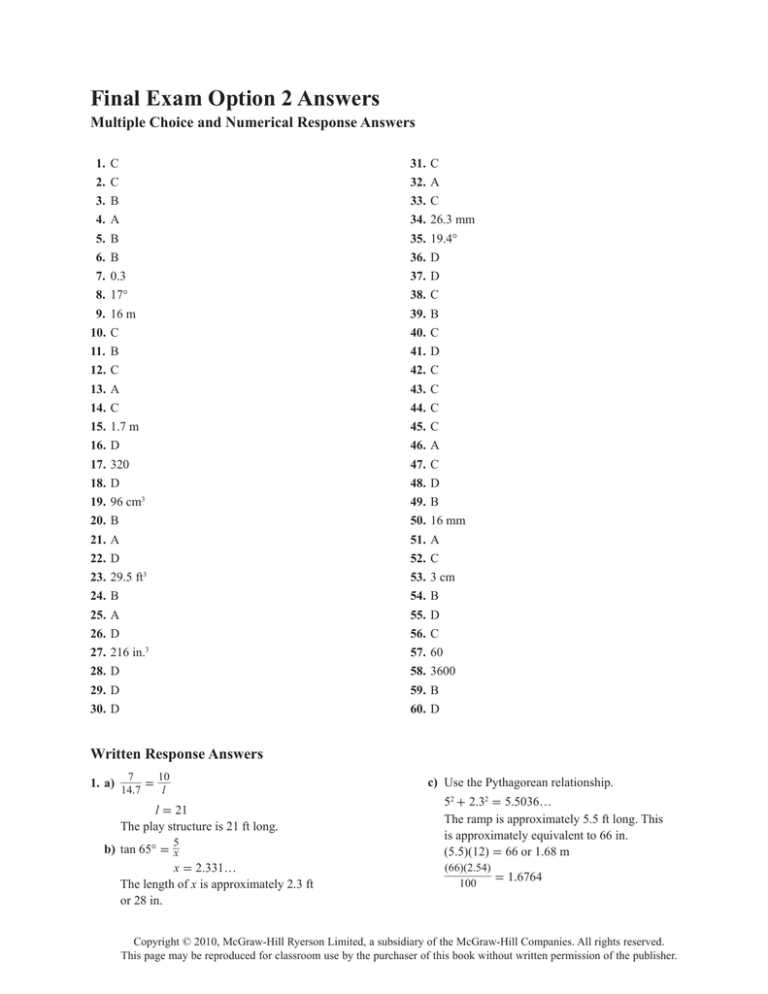 final exam ramp answers