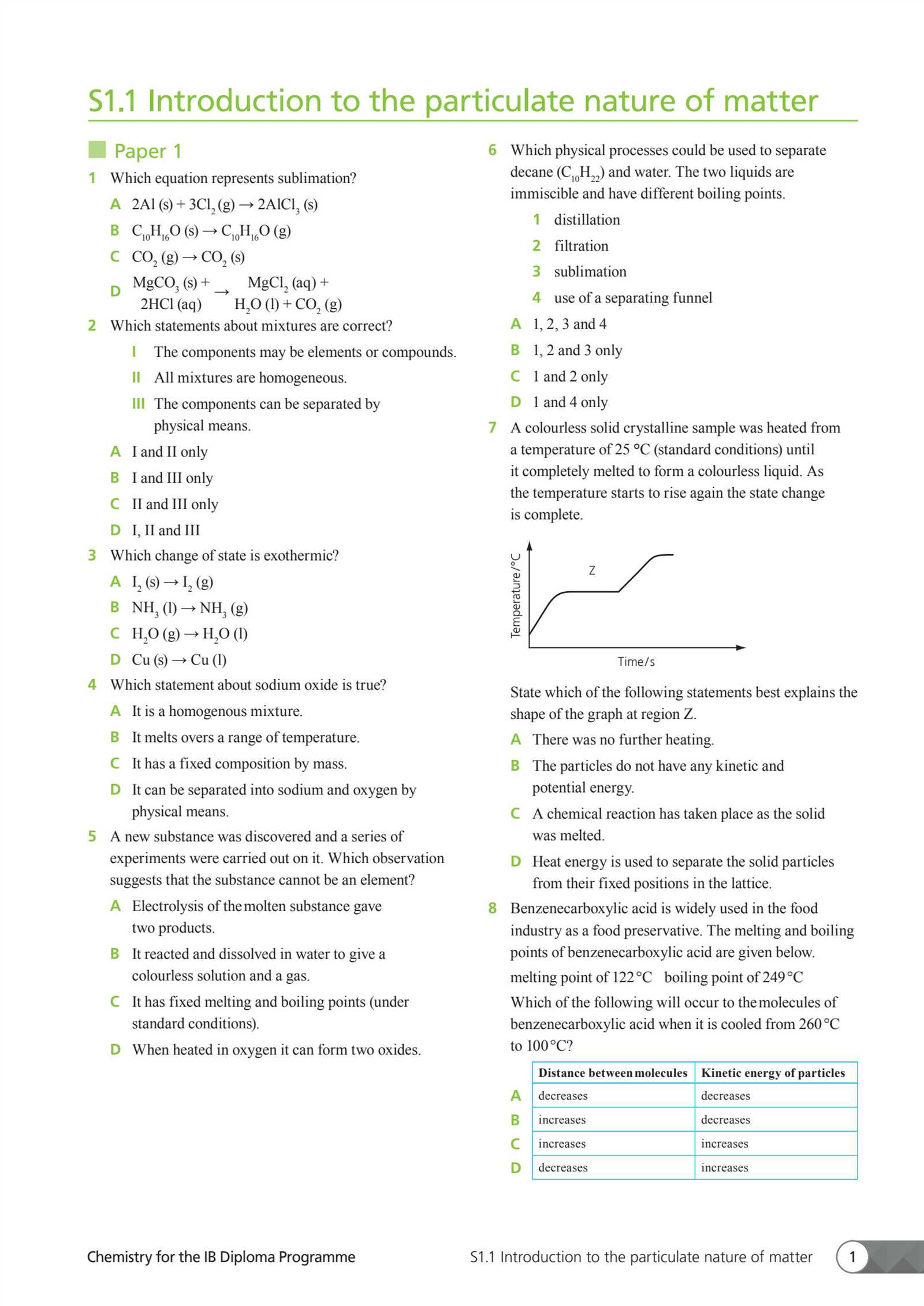 chemistry for the ib diploma second edition exam style questions answers