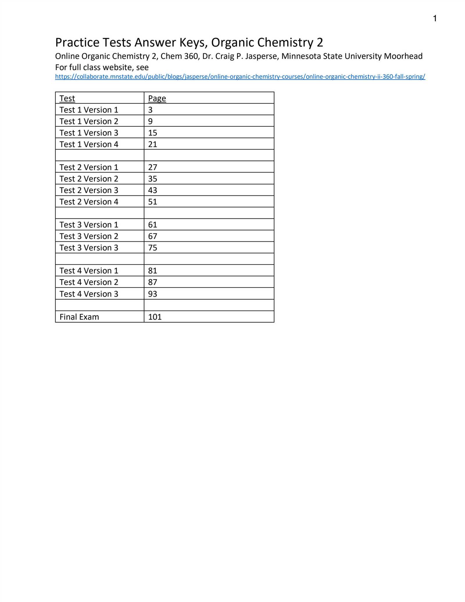 organic chemistry practice exams and answers