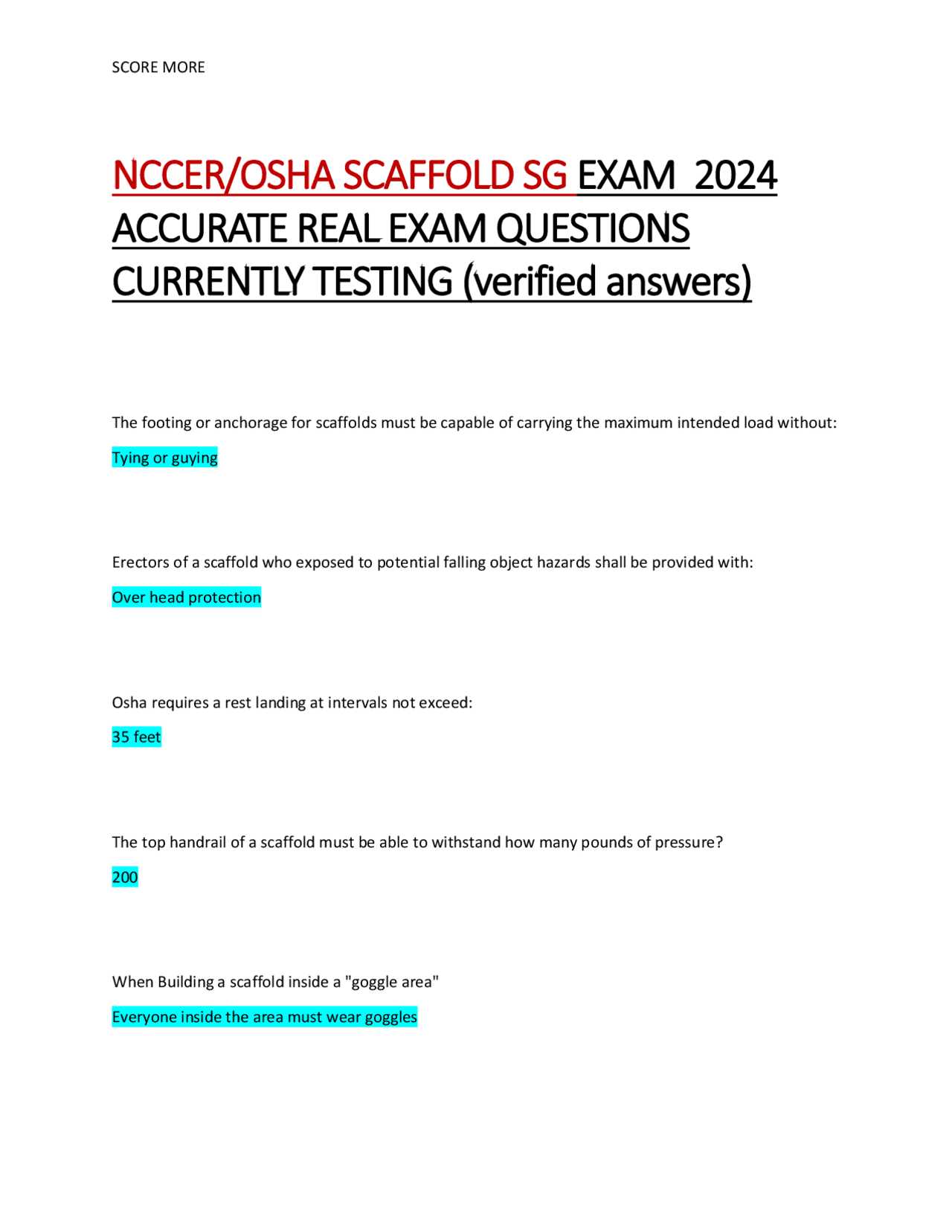 osha 10 construction answer key