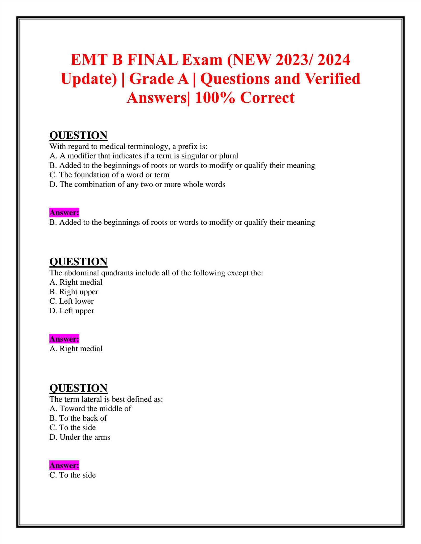 emt basic final exam