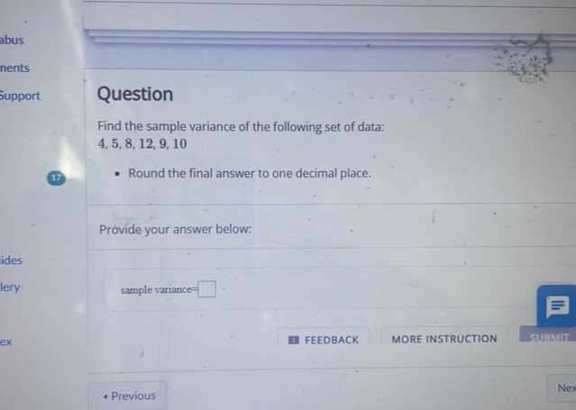 find the variance. round your answer to one decimal place.