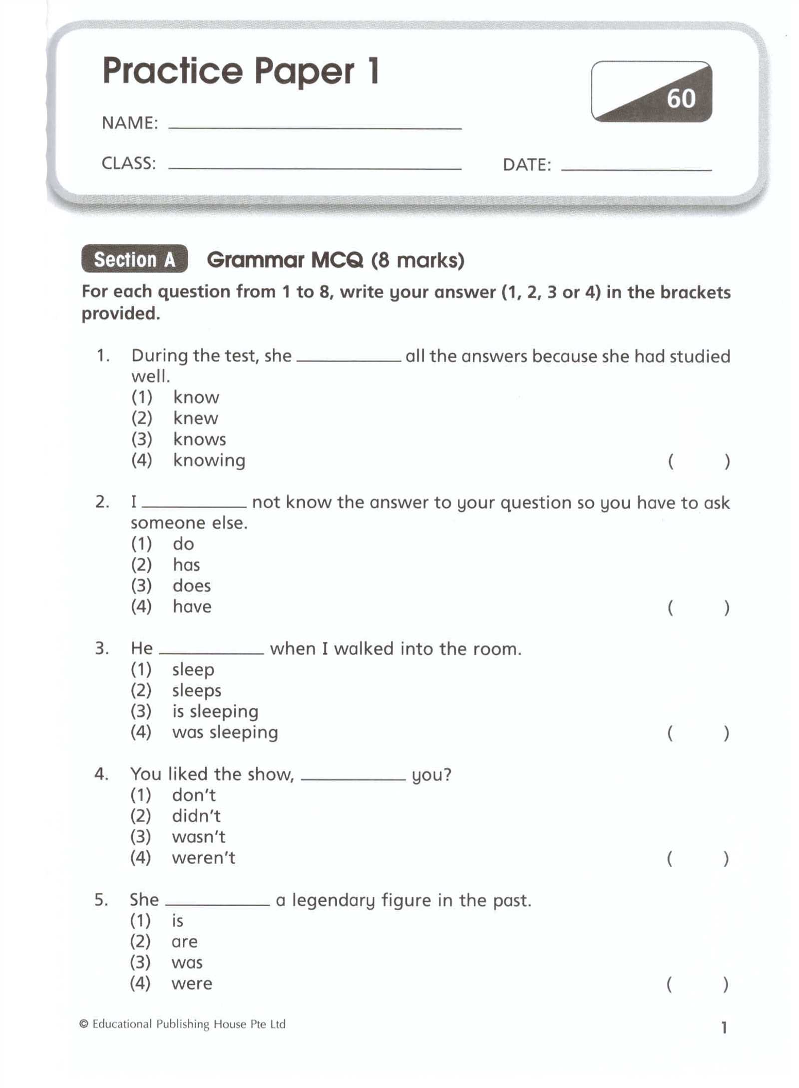 p5 exam answers