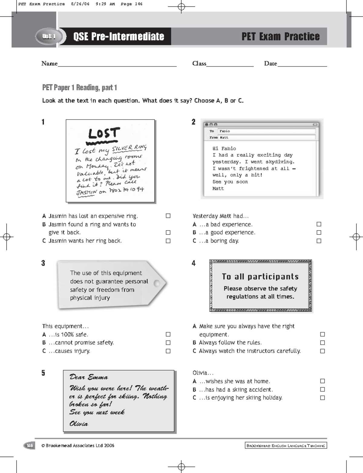 pet exam practice with answers