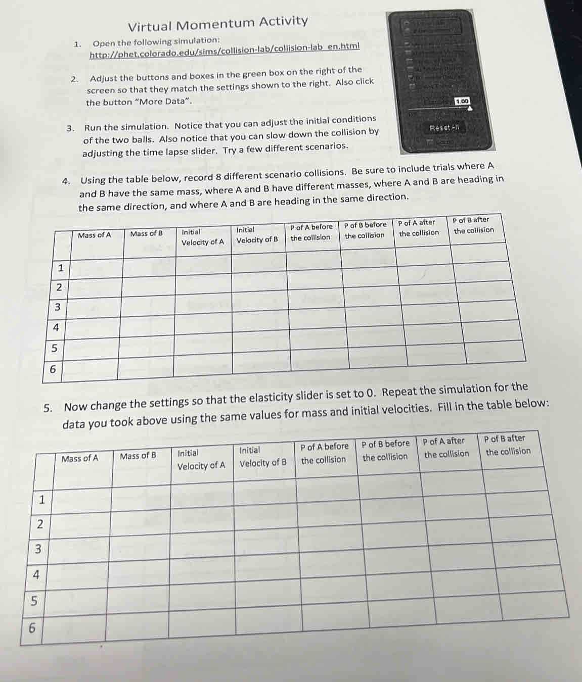 phet collision lab answers