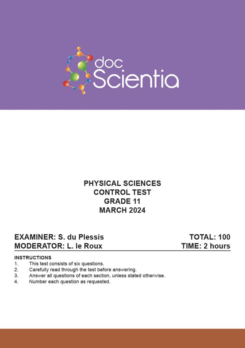 physical science test answers