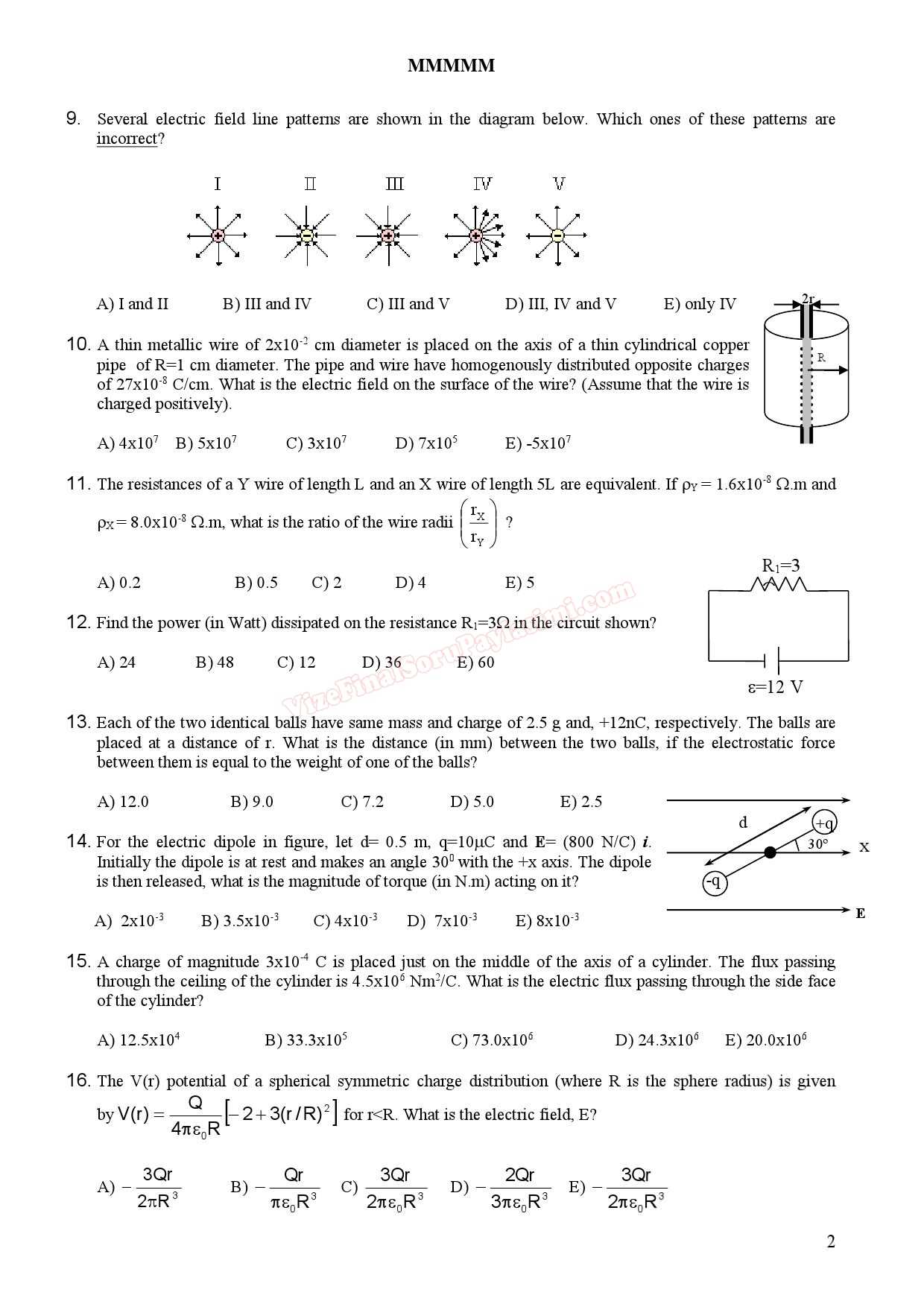 physics 1 midterm exam with answers