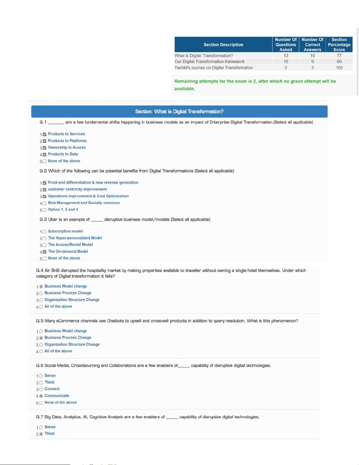 digital 101 exam answers tech mahindra