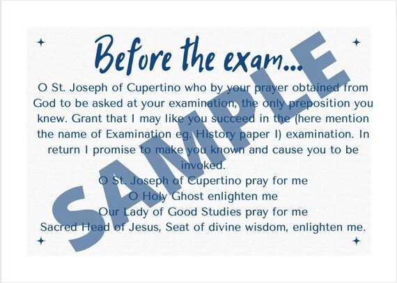 st cupertino exam prayer