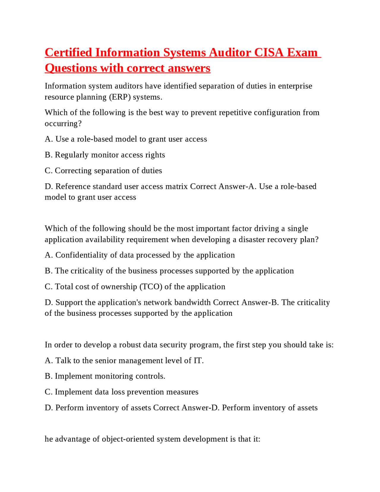 erp exam questions and answers