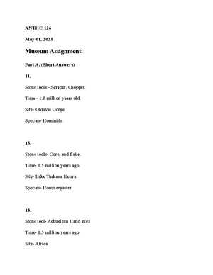 possum archaeologist exam answers