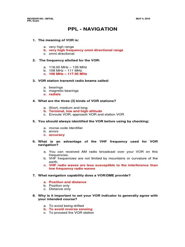 ppl exam questions and answers