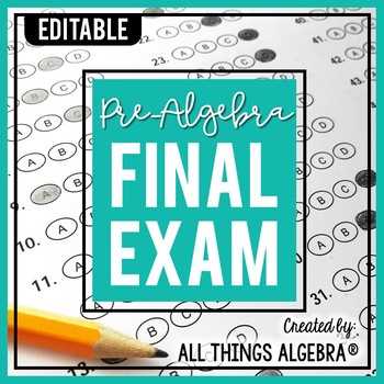 pre algebra final exam answer key