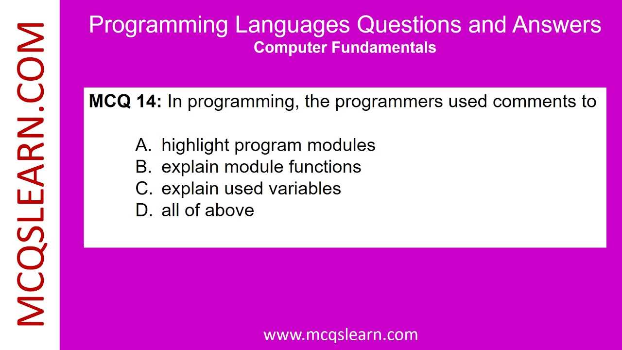 programming languages exam questions and answers