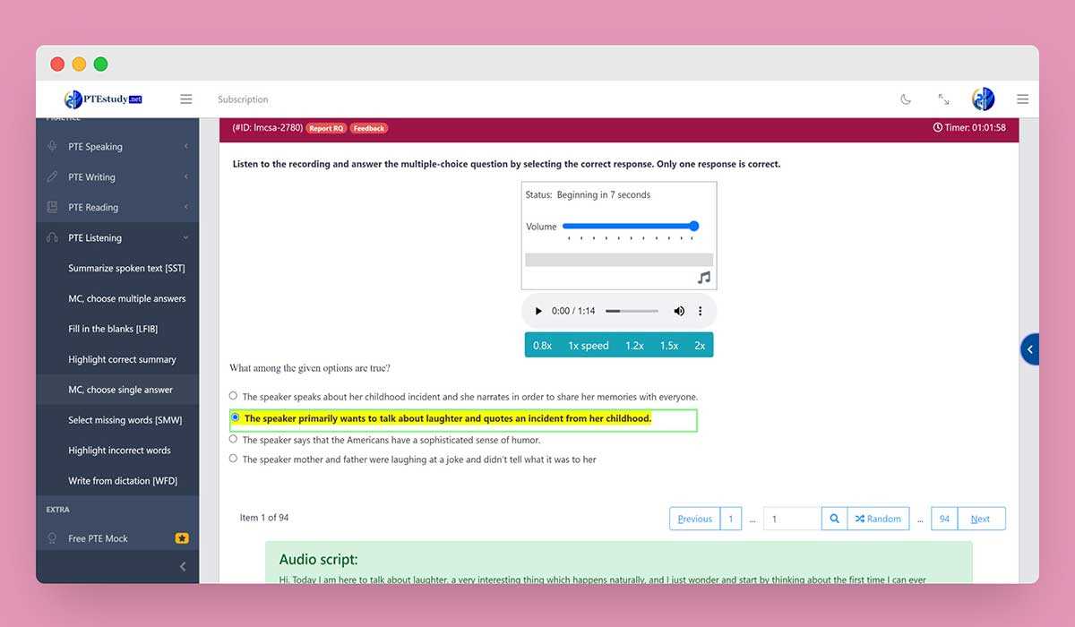 pte exam questions and answers