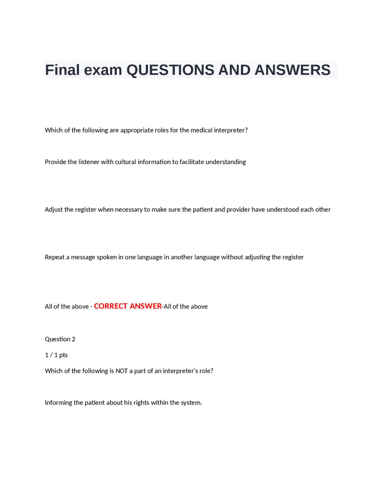 pts exam questions and answers