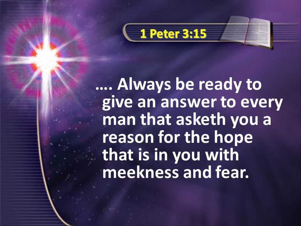 be ready to give an answer for the hope