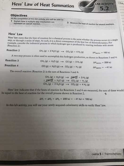 thermodynamics enthalpy of reaction and hesss law pre lab answers