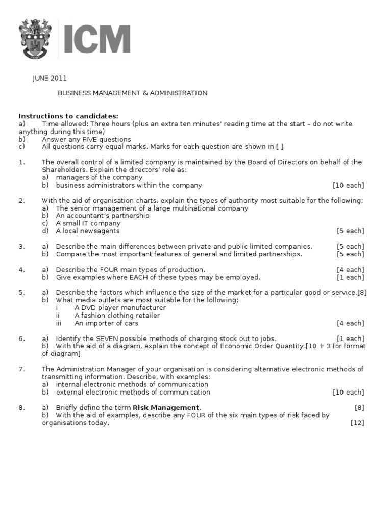 global business management exam questions and answers