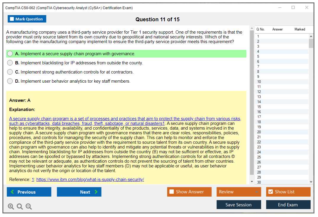 cysa+ exam answers