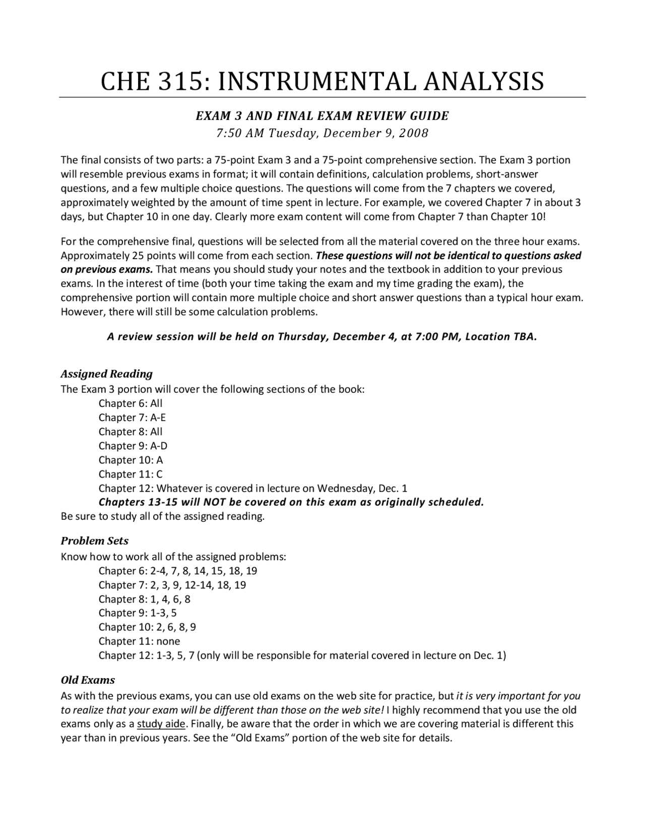 acs instrumental analysis practice exam