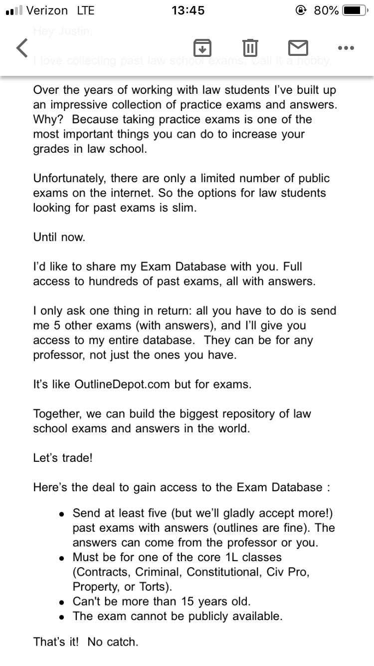 law school exam answer example