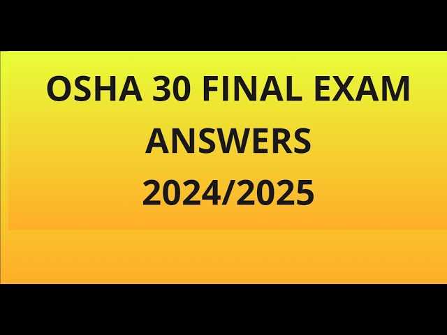 osha 30 hour answers