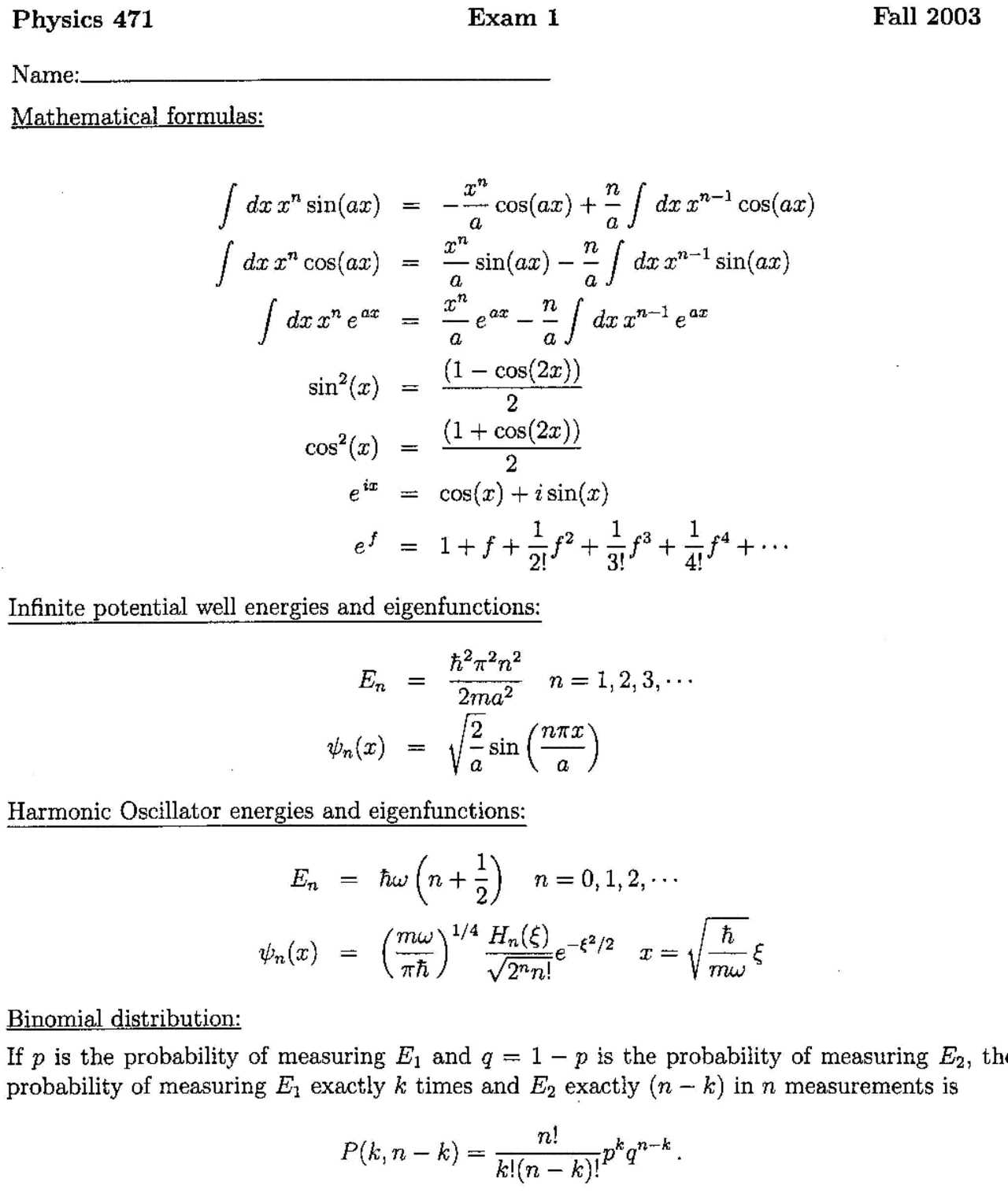 quantum physics exam questions and answers