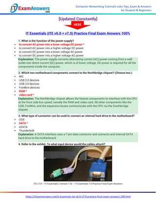 cisco ite chapter 1 exam answers