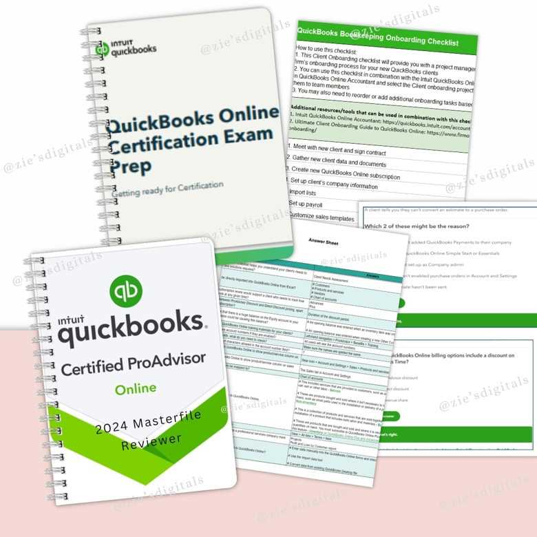 quickbooks online certification exam section 4 answers