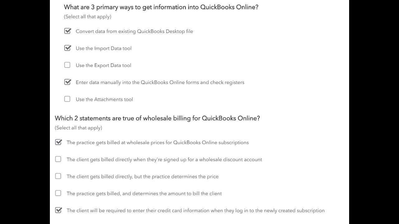 quickbooks online proadvisor certification exam answers 2025