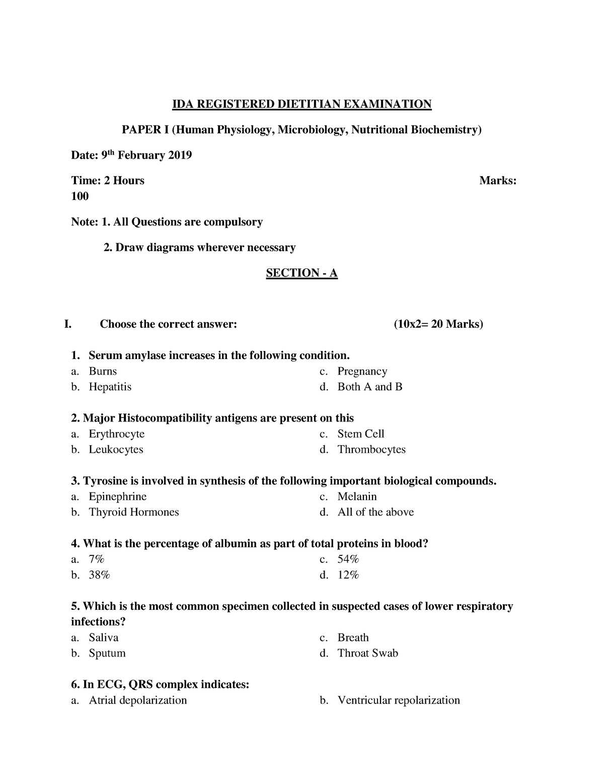 rd exam questions and answers