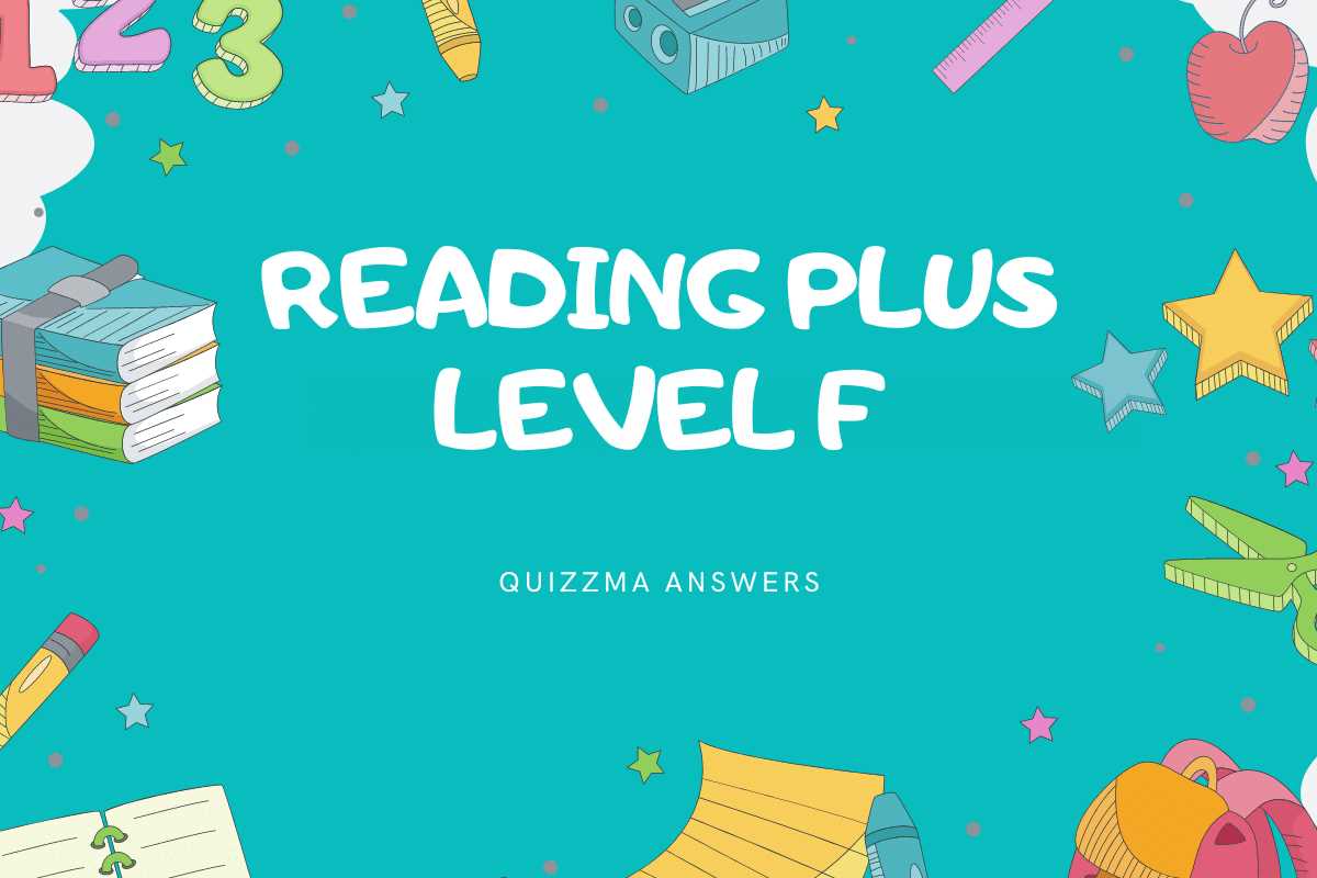 reading plus answer key level f