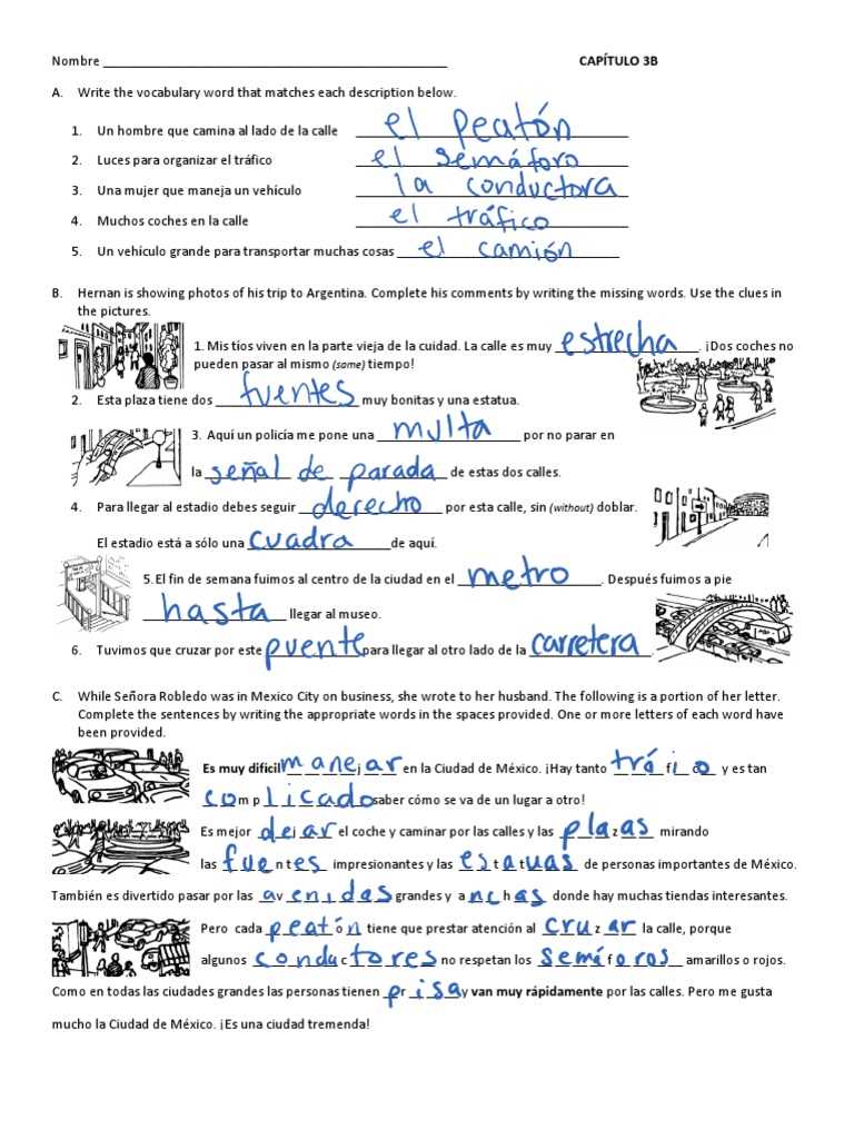 realidades 2 capitulo 3b answer key