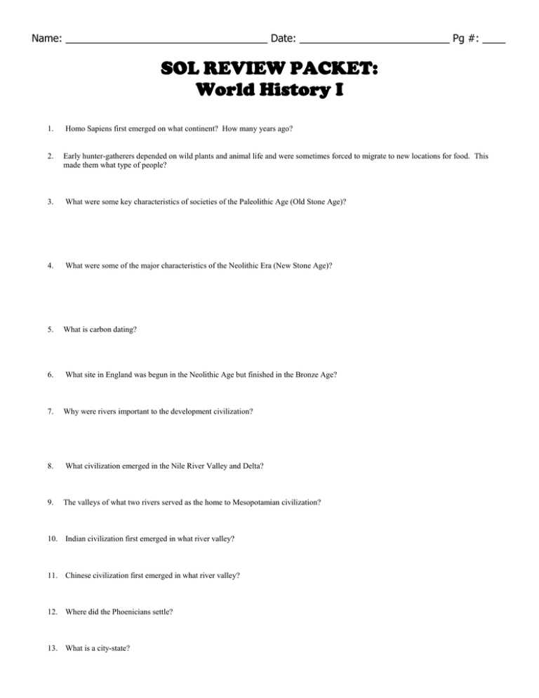 world history sol review packet answers