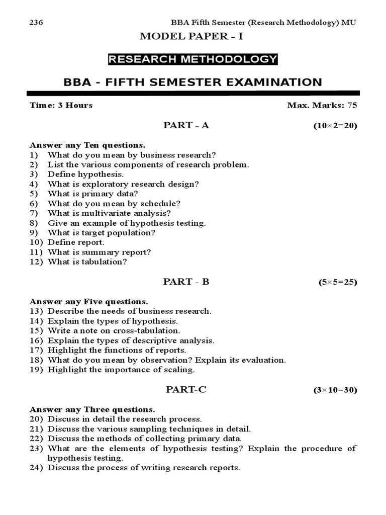 research methods exam questions