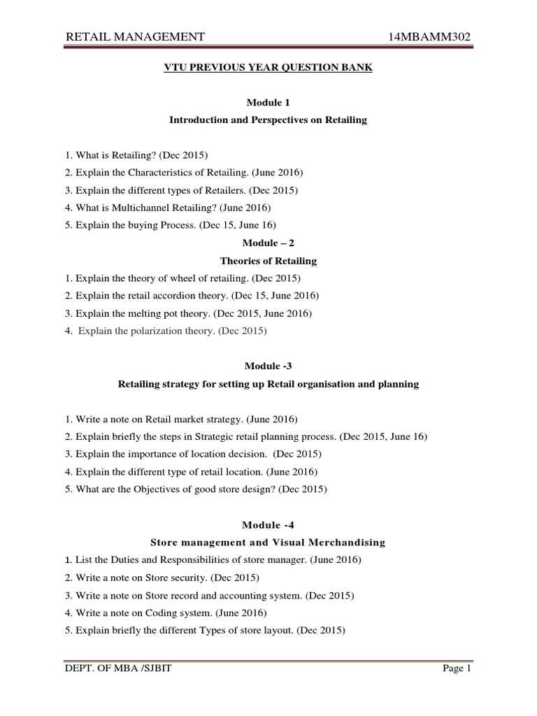 retail exam questions and answers